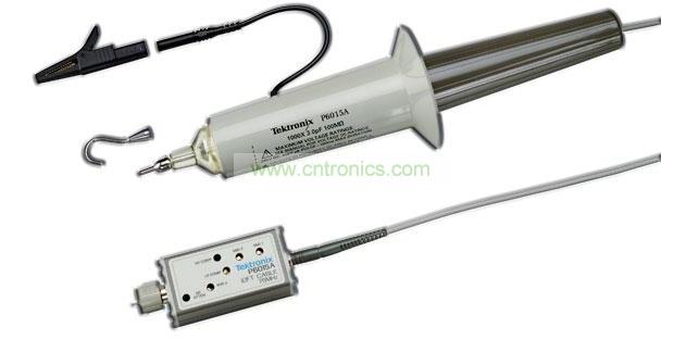 針對(duì)高壓測(cè)量推出的泰克P6015A是一種額定電壓高達(dá)20kV DC、峰值電壓可達(dá)40kV(100ms脈寬)的單端無(wú)源探頭