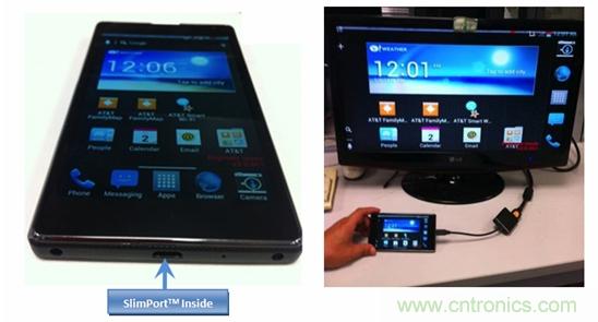 采用SlimPort接口技術(shù)的新一代Google Nexus手機(jī)樣機(jī)。