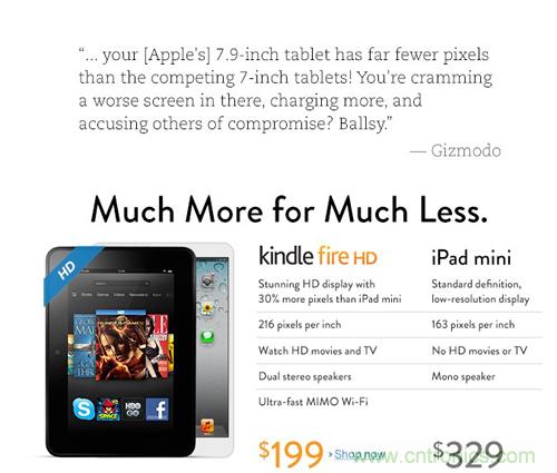亞馬遜Kindle Fire HD：最厚道的售價！