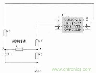對于采用單顆鏡像電阻設(shè)定頻率，比如IR1150