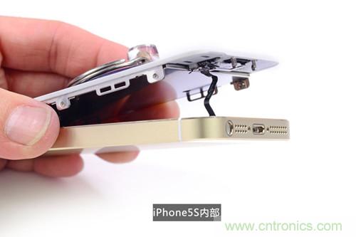 土豪金iPhone 5S拆解：內(nèi)部結(jié)構(gòu)升級，維修難度增加
