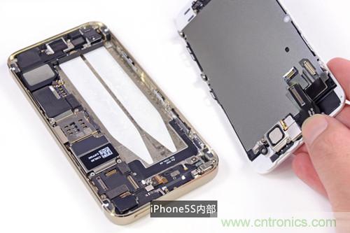 土豪金iPhone 5S拆解：內(nèi)部結(jié)構(gòu)升級，維修難度增加