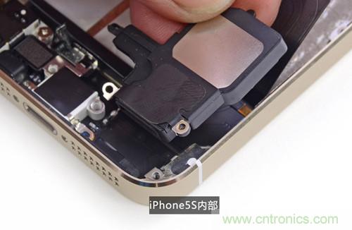土豪金iPhone 5S拆解：內(nèi)部結(jié)構(gòu)升級，維修難度增加
