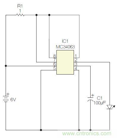 圖1：閃光燈標(biāo)電路圖。