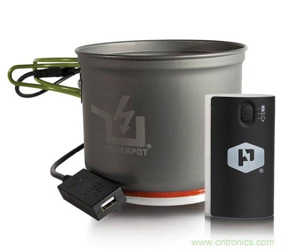 圖6：Powerpot設(shè)備利用熱源發(fā)電，使用者能一邊烹煮食物一邊為移動設(shè)備充電。