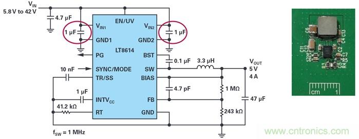 是否可以將低EMI電源安裝到擁擠的電路板上？