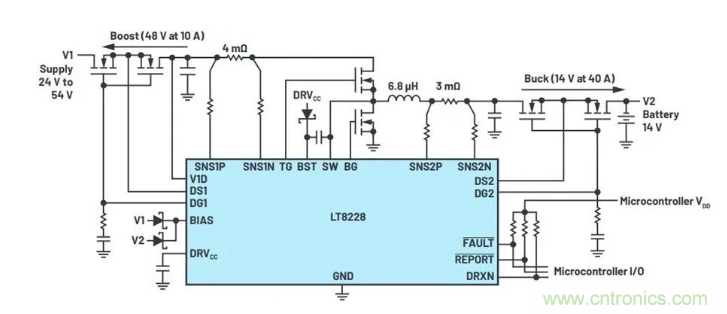簡化雙電池電源系統(tǒng)，48 V/12 V汽車應用指日可待