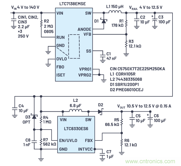 在源電壓5 V至140 V的電氣系統(tǒng)中，如何維持偏置電壓呢？
