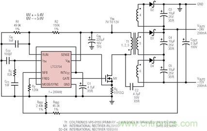 具有負反饋引腳和用于負輸出電源的高性能、單端控制器IC