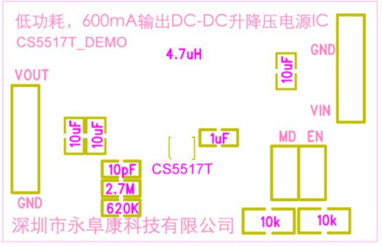 如何運用升降壓芯片CS5517實現(xiàn)鋰電池穩(wěn)定輸出3.3V/3.6V（1.2-5V）的電壓？