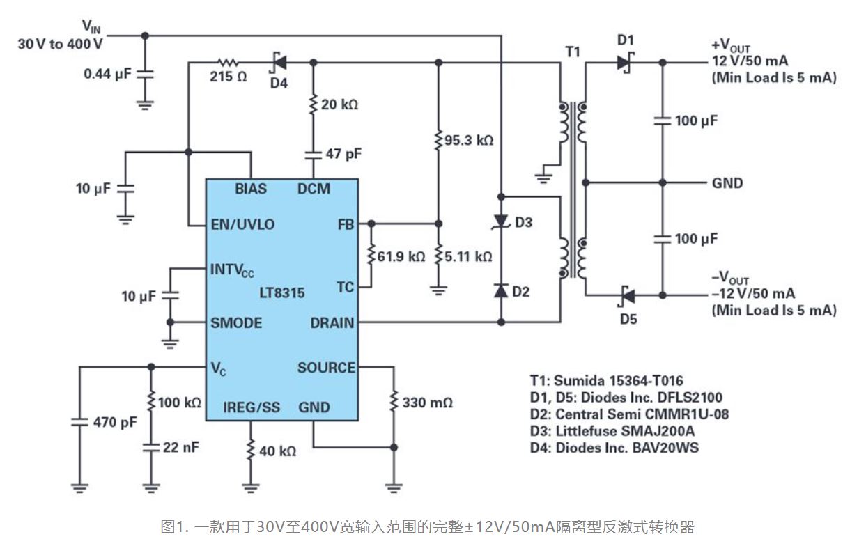 單個(gè)IC也能構(gòu)建緊湊、高效的雙極性穩(wěn)壓器